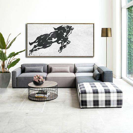 Large Abstract Wall Art,Oversized Horizontal Minimal Art On Canvas - Large Abstract Wall Art